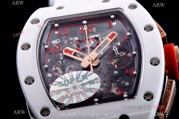 KV Factory Richard Mille RM 011 White Demon Flyback Chronograph Watch Ceramic Case KV Factory Richard Mille RM 011 White Demon Flyback Chronograph Watch Ceramic Case