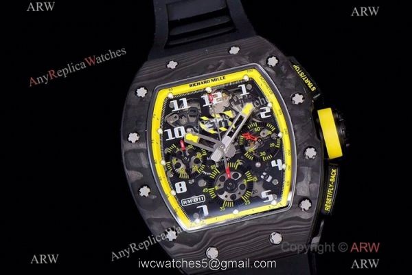 KV Factory Richard Mille RM011 Flyback Chronograph Yellow Storm Watch Chronograph KV Factory Richard Mille RM011 Flyback Chronograph Yellow Storm Watch Chronograph