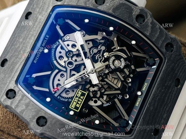 RM Factory 1:1 Replica Richard Mille RM35-02 Rafael Nadal Watch NTPT Case White Rubber Strap RM Factory 1:1 Replica Richard Mille RM35-02 Rafael Nadal Watch NTPT Case White Rubber Strap