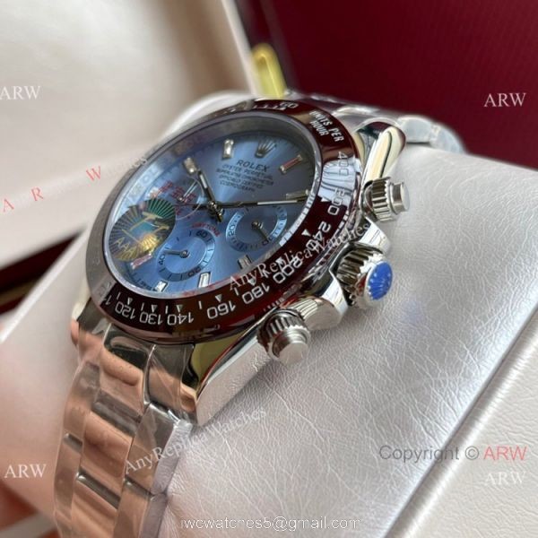 New Style Rolex Daytona Ice Blue Diamond Markers Watch 40mm New Style Rolex Daytona Ice Blue Diamond Markers Watch 40mm