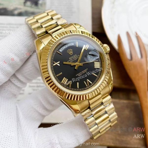 Copy Rolex DayDate Watches Yellow Gold President Gray Dial 40mm Copy Rolex DayDate Watches Yellow Gold President Gray Dial 40mm