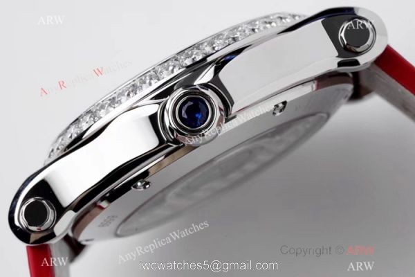 AF Factory 1:1 Best Replica Chopard Happy Sport Diamonds Watch 36mm Red Leather Strap AF Factory 1:1 Best Replica Chopard Happy Sport Diamonds Watch 36mm Red Leather Strap