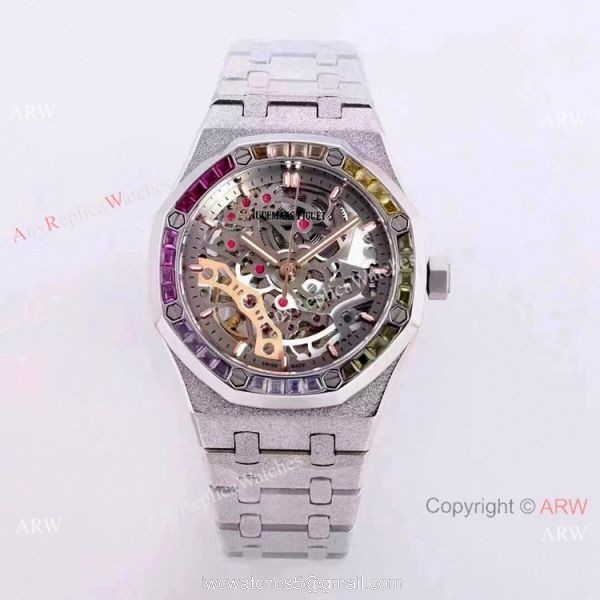 New Copy Audemars Piguet Royal Oak Lady Watches Frosted Gold Skeleton Face 37mm New Copy Audemars Piguet Royal Oak Lady Watches Frosted Gold Skeleton Face 37mm