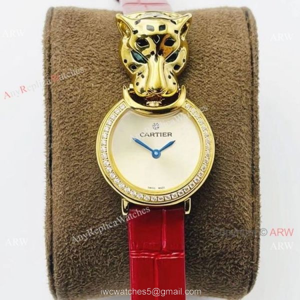 New! Copy Cartier Panthere Gold Diamond Lady Watches Swiss Quartz New! Copy Cartier Panthere Gold Diamond Lady Watches Swiss Quartz