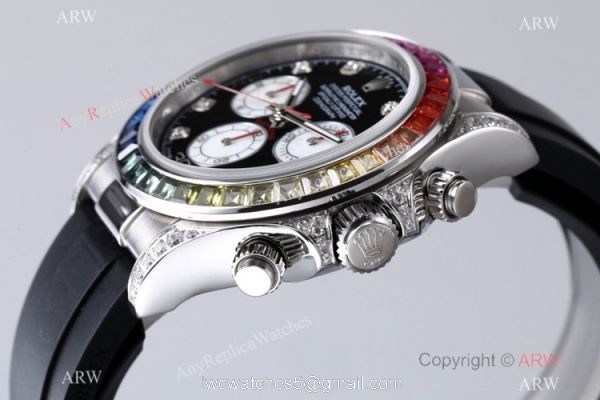 BL Factory AAA Grade Rolex Daytona Rainbow Bezel Oysterflex Strap Watch Cal.4130 Movement BL Factory AAA Grade Rolex Daytona Rainbow Bezel Oysterflex Strap Watch Cal.4130 Movement