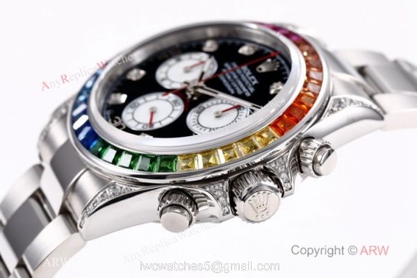 BL Factory Replica Rolex Daytona Rainbow Stainless Steel Watch Cal.4130 40mm BL Factory Replica Rolex Daytona Rainbow Stainless Steel Watch Cal.4130 40mm
