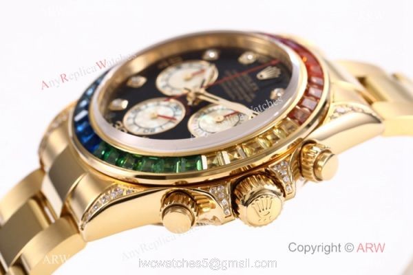 BL Factory Replica Rolex Daytona Rainbow All Gold Watch Swiss Cal.4130 Chronograph BL Factory Replica Rolex Daytona Rainbow All Gold Watch Swiss Cal.4130 Chronograph