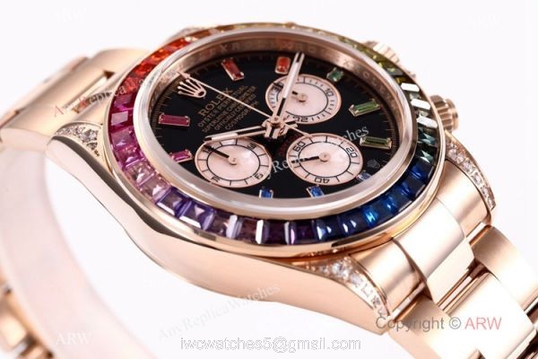 BL Factory Swiss Replica Rolex Daytona Rose Gold Rainbow Cal.4130 Watch 40mm BL Factory Swiss Replica Rolex Daytona Rose Gold Rainbow Cal.4130 Watch 40mm