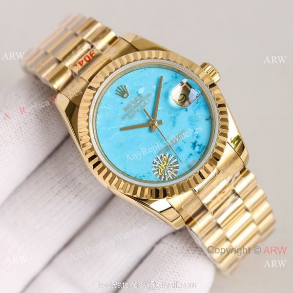 2021 NEW! Swiss Replica Rolex Oyster Perpetual Datejust 36mm Turquoise Dial Yellow Gold Watch 2021 NEW! Swiss Replica Rolex Oyster Perpetual Datejust 36mm Turquoise Dial Yellow Gold Watch