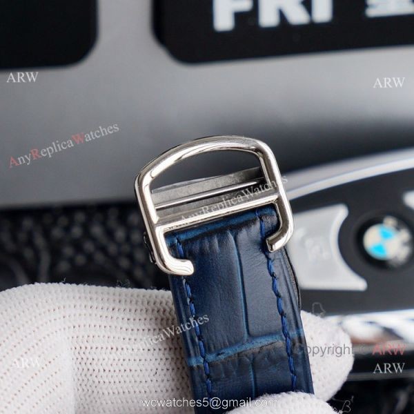 (TW )Replica Cartier Santos Skeleton Watch With Blue Leather Strap (TW )Replica Cartier Santos Skeleton Watch With Blue Leather Strap