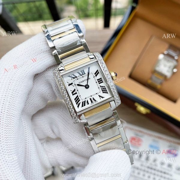 Best Copy Yellow Gold Cartier Ladies Tank Francaise Small Swiss Quartz Watch Best Copy Yellow Gold Cartier Ladies Tank Francaise Small Swiss Quartz Watch