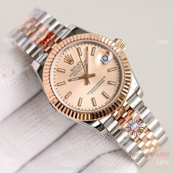 TR Factory 904L Replica Rolex Datejust 31mm Watch Jubilee 2-Tone Rose Gold Gray Dial TR Factory 904L Replica Rolex Datejust 31mm Watch Jubilee 2-Tone Rose Gold Gray Dial