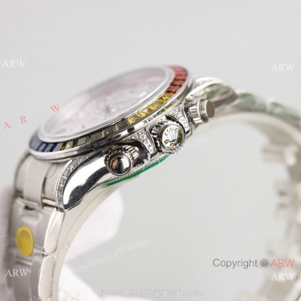 2021 NEW! JH Swiss Rolex Daytona 7750 Watch Rainbow Stainless Steel Full Diamond Face 2021 NEW! JH Swiss Rolex Daytona 7750 Watch Rainbow Stainless Steel Full Diamond Face