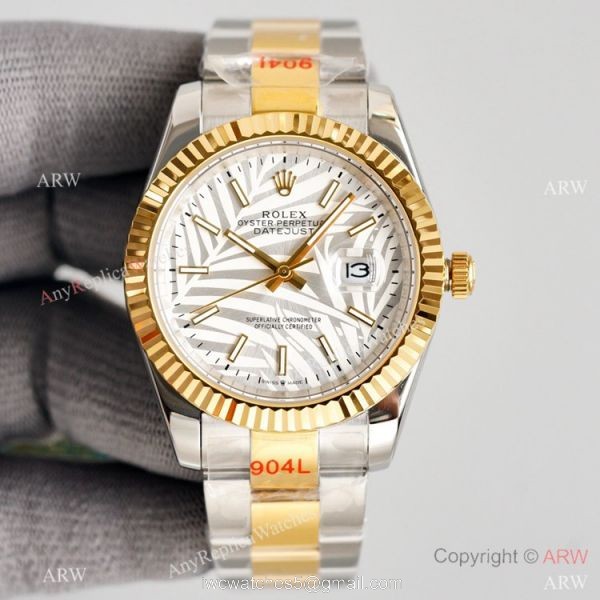 Swiss Quality Rolex Oyster Perpetual Datejust 41mm Watch Two Tone Oyster Palm Dial Swiss Quality Rolex Oyster Perpetual Datejust 41mm Watch Two Tone Oyster Palm Dial