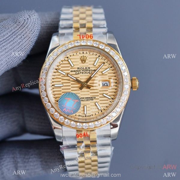 Swiss Quality Copy Rolex Datejust 41mm Watch Two Tone Jubilee Diamond Bezel Motif Dial Citizen 8215 Swiss Quality Copy Rolex Datejust 41mm Watch Two Tone Jubilee Diamond Bezel Motif Dial Citizen 8215