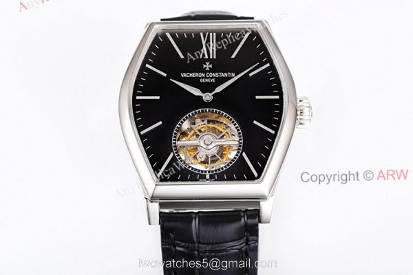 New Vacheron Constantin Malte REAL Tourbillon Black Face High End Replica Leather Strap Watch New Vacheron Constantin Malte REAL Tourbillon Black Face High End Replica Leather Strap Watch