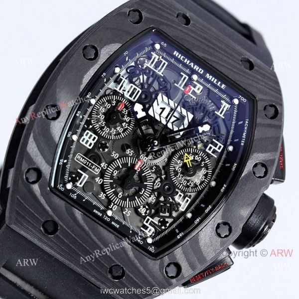 All Black Richard Mille Rm011-Fm Carbon Fiber Watch Black Rubber Band Best Replica All Black Richard Mille Rm011-Fm Carbon Fiber Watch Black Rubber Band Best Replica
