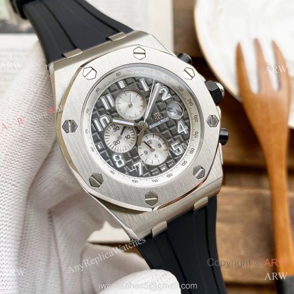 Knockoff Audemars Piguet Royal Oak Offshore 26470 Watches SS White Rubber Strap Automatic Knockoff Audemars Piguet Royal Oak Offshore 26470 Watches SS White Rubber Strap Automatic