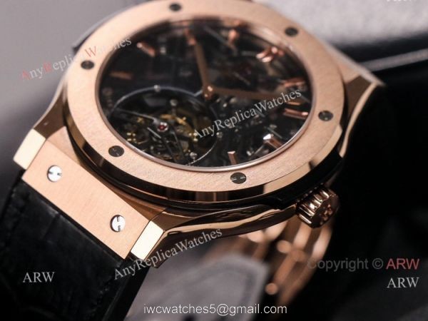 Best Hublot Classic Fusion Skeleton Tourbillon Rose Gold Replica Watch Hand-Winding Best Hublot Classic Fusion Skeleton Tourbillon Rose Gold Replica Watch Hand-Winding