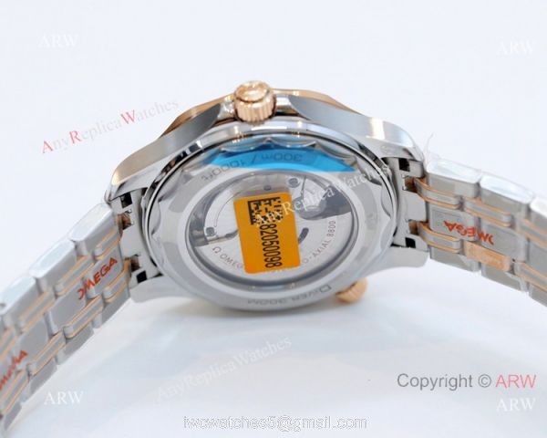 2021 Latest Swiss Replica Omega Seamaster Diver 300M OR 8800 Watch Two Tone Rose Gold Blue Dial 2021 Latest Swiss Replica Omega Seamaster Diver 300M OR 8800 Watch Two Tone Rose Gold Blue Dial