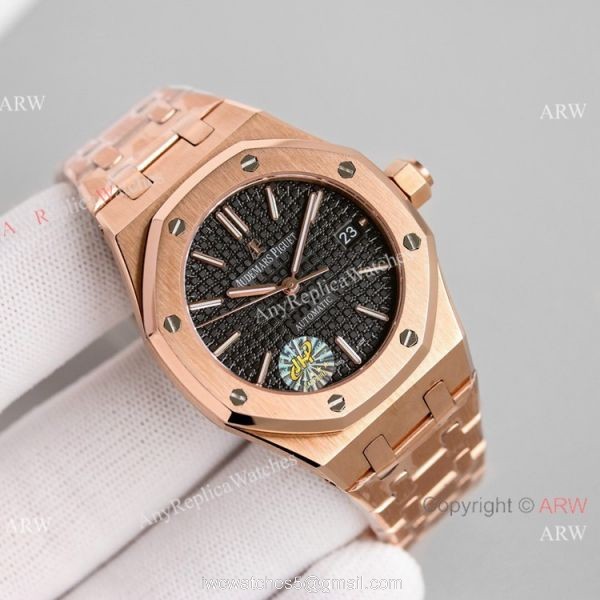 JH Factory Copy Audemars Piguet Royal Oak Women 37mm Cal.3120 Watch Rose Gold Blue Dial JH Factory Copy Audemars Piguet Royal Oak Women 37mm Cal.3120 Watch Rose Gold Blue Dial
