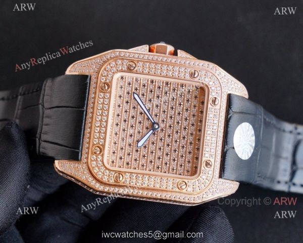 Iced Out Cartier Santos 100 Replica Watches Automatic High End Replica Iced Out Cartier Santos 100 Replica Watches Automatic High End Replica