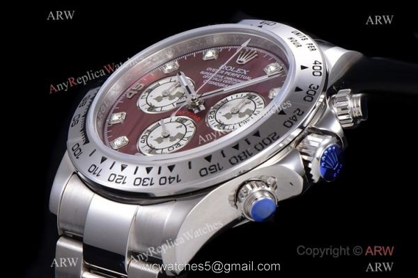JH Factory Replica Rolex Daytona Swiss 4130 Chronograph Watch Stainless Steel Rose Red Dial JH Factory Replica Rolex Daytona Swiss 4130 Chronograph Watch Stainless Steel Rose Red Dial