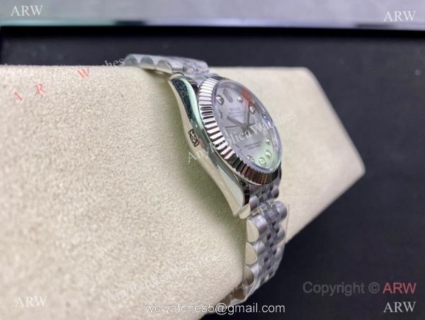 Swiss Replica Rolex Datejust WF Silver Diamond Watch 31mm Midsize Swiss Replica Rolex Datejust WF Silver Diamond Watch 31mm Midsize