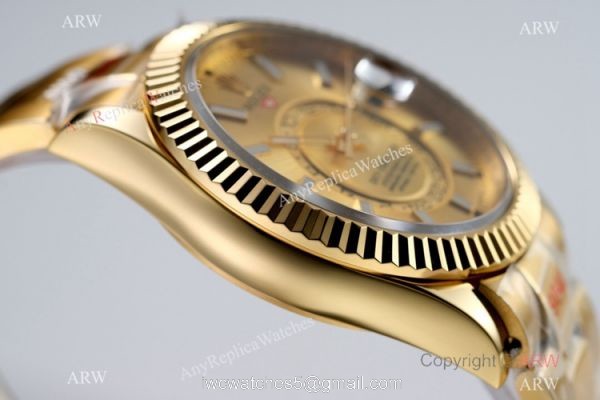 Super Clone AI Factory Rolex Sky Dweller 42mm 326938 Champagne Watch Super Clone AI Factory Rolex Sky Dweller 42mm 326938 Champagne Watch