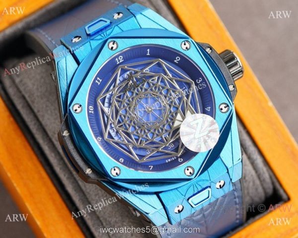 Z Factory Swiss Copy Hublot Sang Bleu 45mm Watch Blue Case Citizen Automatic Z Factory Swiss Copy Hublot Sang Bleu 45mm Watch Blue Case Citizen Automatic