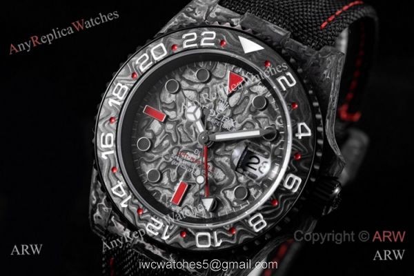 2021 New Rolex DiW Forged Carbon GMT-Master II Custom Wrist JH Factory Cal.3186 Red Version 2021 New Rolex DiW Forged Carbon GMT-Master II Custom Wrist JH Factory Cal.3186 Red Version