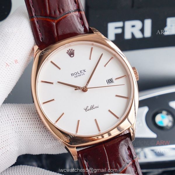 Stainless Steel Rolex Cellini Black Dial Black Leather Strap Replica Watch Stainless Steel Rolex Cellini Black Dial Black Leather Strap Replica Watch