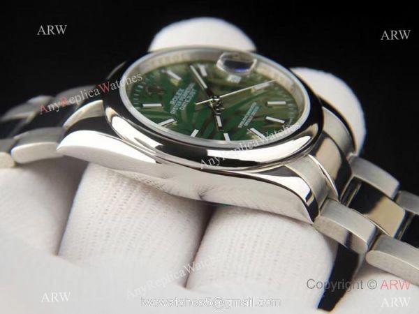 Rolex new Datejust 36 Olive Green Palm dial SS Oyster Bracelet AAA Copy Rolex new Datejust 36 Olive Green Palm dial SS Oyster Bracelet AAA Copy