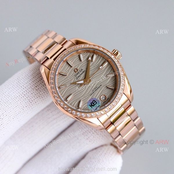 Ladies Omega Seamaster Constellation 34mm Rose Gold Diamond Watch High Copy Ladies Omega Seamaster Constellation 34mm Rose Gold Diamond Watch High Copy