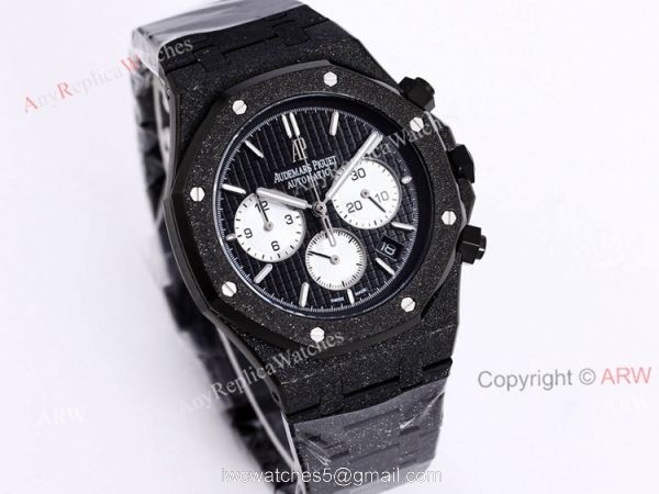 New Frosted Gold AP Watch Royal Oak All Black Chronograph Dial For Men Size 41mm High End Replica New Frosted Gold AP Watch Royal Oak All Black Chronograph Dial For Men Size 41mm High End Replica
