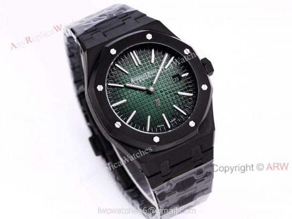 New Audemars Piguet Royal Oak Jumbo Green Dial All Black Mens Replica Watches 41mm New Audemars Piguet Royal Oak Jumbo Green Dial All Black Mens Replica Watches 41mm