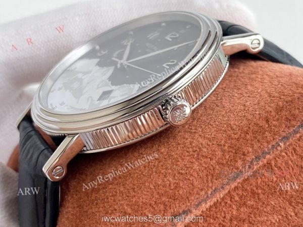 Swiss Grade Patek Philippe Classic Watch Mens Black Dial Black Leater Strap Replica Swiss Grade Patek Philippe Classic Watch Mens Black Dial Black Leater Strap Replica