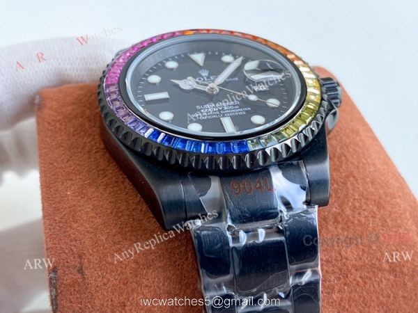 Blaken Rolex Submariner All Black Rainbow Watch 40mm Replica Asia 2836 Movement Blaken Rolex Submariner All Black Rainbow Watch 40mm Replica Asia 2836 Movement
