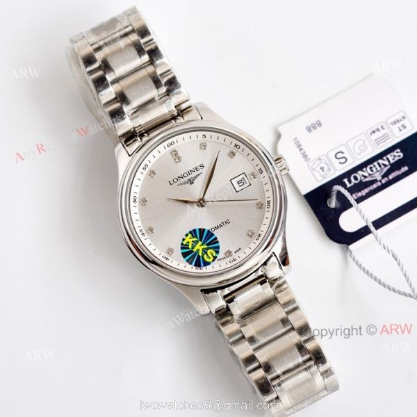 Swiss Grade Longines Master Collection Stainless Steel White Face Automatic Watch Replica For Men Swiss Grade Longines Master Collection Stainless Steel White Face Automatic Watch Replica For Men