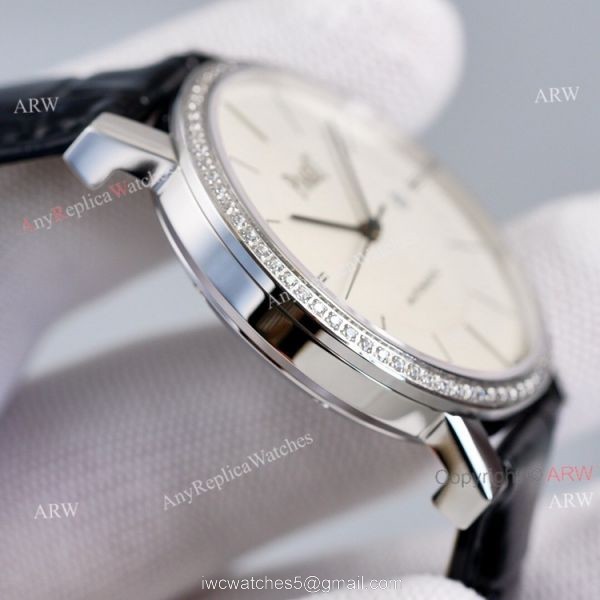 Asia 2824 Piaget Altiplano Black Dial Black Leather Strap Knockoff Watch With Diamond Bezel Asia 2824 Piaget Altiplano Black Dial Black Leather Strap Knockoff Watch With Diamond Bezel
