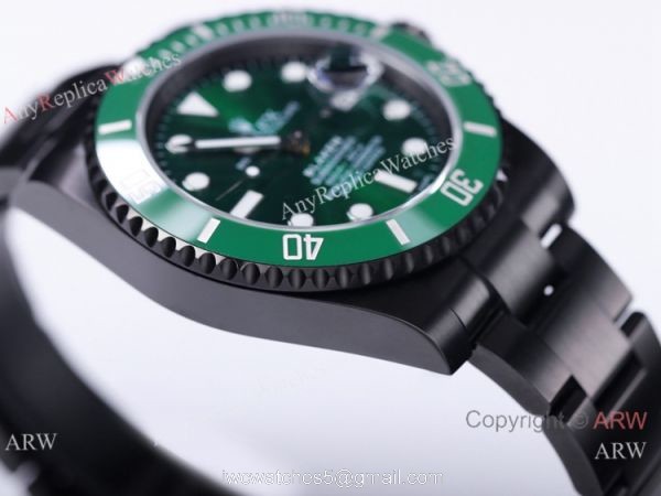 V9 Factory 1:1 Rolex Blaken Hulk Submariner Watch Cal.2824 Green Dial PVD Black Case V9 Factory 1:1 Rolex Blaken Hulk Submariner Watch Cal.2824 Green Dial PVD Black Case