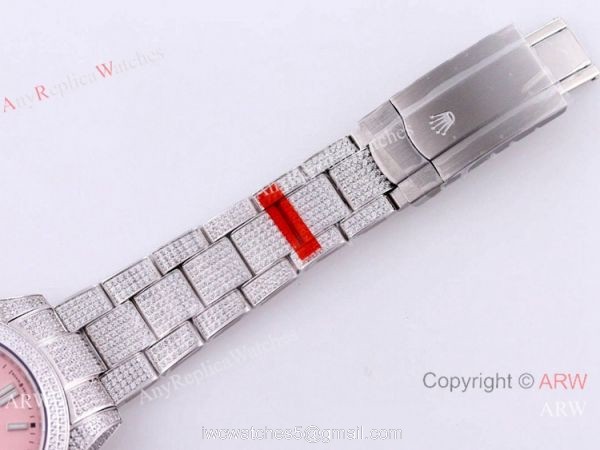 Swiss Quality Copy Rolex Iced Out Oyster Perpetual 41 Watch Candy Pink Dial Mingzhu Movement Swiss Quality Copy Rolex Iced Out Oyster Perpetual 41 Watch Candy Pink Dial Mingzhu Movement