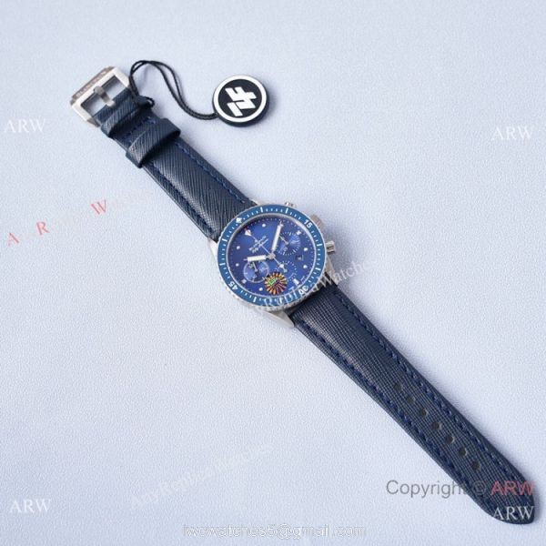 2021 Swiss Copy Blancpain Bathyscaphe Chronographe Flyback Watch Silver and Blue 2021 Swiss Copy Blancpain Bathyscaphe Chronographe Flyback Watch Silver and Blue