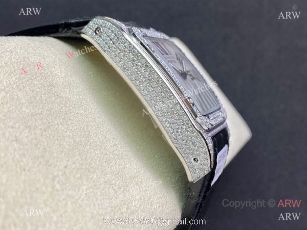 Swiss Quality Iced Out Cartier Santos De Watch Sapphire Crystal Swiss Quality Iced Out Cartier Santos De Watch Sapphire Crystal