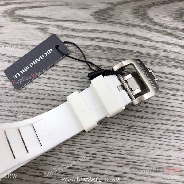 RM Factory Richard Mille RM055 White Ceramic Watch White Rubber Strap RM Factory Richard Mille RM055 White Ceramic Watch White Rubber Strap