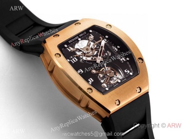 Super Clone Richard Mille RM001 Real Tourbillon Rose Gold Watch JB Factory Super Clone Richard Mille RM001 Real Tourbillon Rose Gold Watch JB Factory