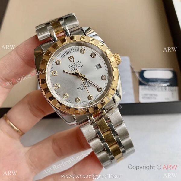 Copy TUDOR Glamour Date+Day Watch Two Tone Gold Watches Copy TUDOR Glamour Date+Day Watch Two Tone Gold Watches
