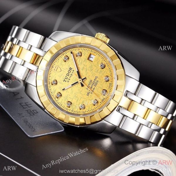 Copy TUDOR Glamour Watch Two Tone Black Watches Automatic Copy TUDOR Glamour Watch Two Tone Black Watches Automatic
