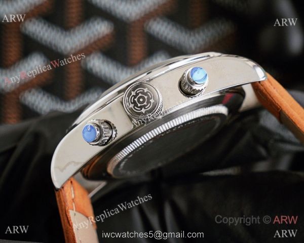 Clone Tudor Heritage Black Bay Chronograph Watch Stainless steel Brown Leather Strap Clone Tudor Heritage Black Bay Chronograph Watch Stainless steel Brown Leather Strap