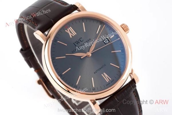 ZF Factory IWC Portofino Swiss 9019 Gray Dial Rose Gold Watches ZF Factory IWC Portofino Swiss 9019 Gray Dial Rose Gold Watches